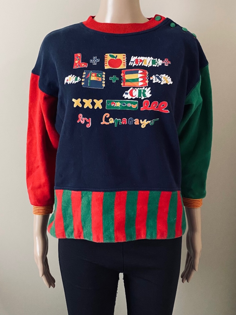 Vintage Lapagayo multicolour crewneck sweater, juniorβs medium